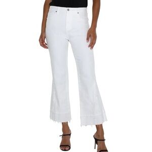LIVERPOOL HANNAH HI- RISE ECO CROP FLARE W/SEAM DETAIL JEAN WHITE 16/33